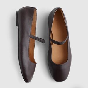 MADEWELL Greta Coffee Bean Leather Ballet Flats NWT and Box Size 10 🩰